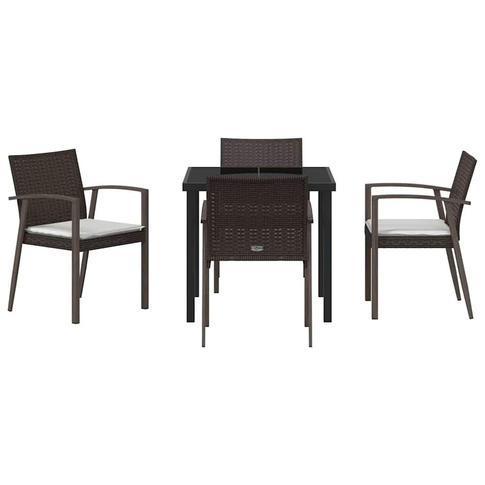 Set de masă pentru grădină 5 pcs Maro Rattan poli - WALTI WALTI