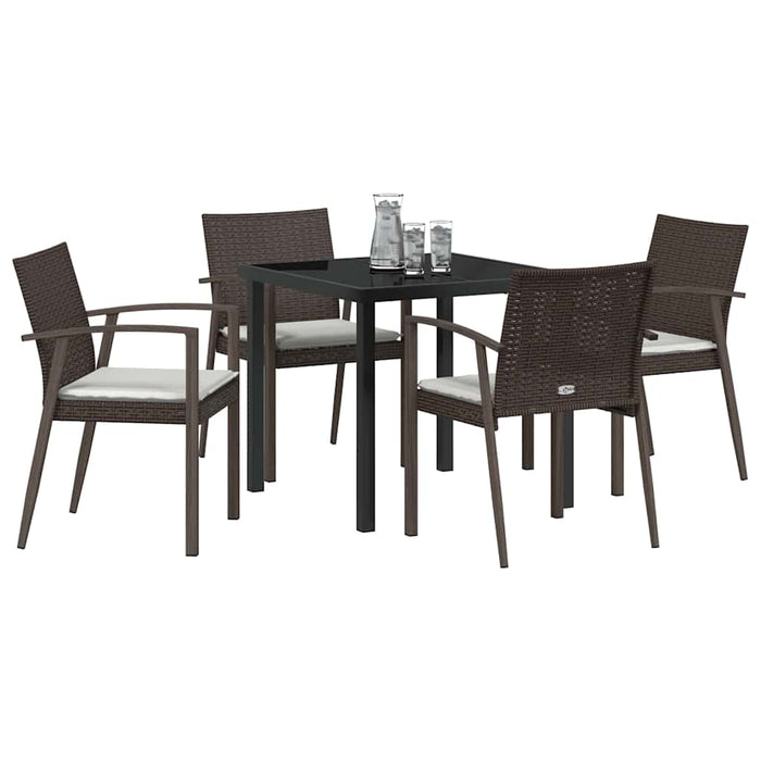 Set de masă pentru grădină 5 pcs Maro Rattan poli - WALTI WALTI