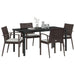 Set de masă pentru grădină 5 pcs Maro și negru Ratan PE - WALTI WALTI