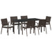 Set de masă pentru grădină 7 pcs Maro și negru Ratan PE - WALTI WALTI
