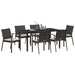 Set de masă pentru grădină 7 pcs Maro și negru Ratan PE - WALTI WALTI