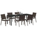 Set de masă pentru grădină 7 pcs Maro și negru Ratan PE - WALTI WALTI