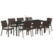 Set de masă pentru grădină 9 pcs Maro și negru Ratan PE - WALTI WALTI