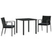 Set de masă pentru grădină 3 pcs Negru Rattan poli - WALTI WALTI