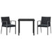 Set de masă pentru grădină 3 pcs Negru Rattan poli - WALTI WALTI