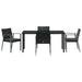 Set de masă pentru grădină 5 pcs Negru și Gri Ratan PE - WALTI WALTI