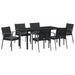 Set de masă pentru grădină 7 pcs Negru și Gri Ratan PE - WALTI WALTI