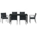 Set de masă pentru grădină 7 pcs Negru și Gri Ratan PE - WALTI WALTI