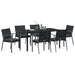 Set de masă pentru grădină 7 pcs Negru și Gri Ratan PE - WALTI WALTI