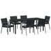 Set de masă pentru grădină 7 pcs Negru și Gri Ratan PE - WALTI WALTI