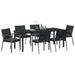 Set de masă pentru grădină 7 pcs Negru și Gri Ratan PE - WALTI WALTI