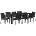 Set de masă pentru grădină 9 pcs Negru și Gri Ratan PE - WALTI WALTI
