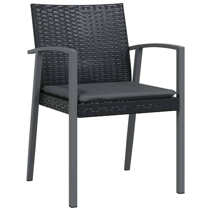 Set de masă pentru grădină 9 pcs Negru și Gri Ratan PE - WALTI WALTI