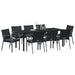 Set de masă pentru grădină 9 pcs Negru și Gri Ratan PE - WALTI WALTI