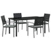 Set de masă pentru grădină 5 pcs Negru și Gri Deschis Ratan PE - WALTI WALTI