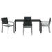 Set de masă pentru grădină 5 pcs Negru și Gri Deschis Ratan PE - WALTI WALTI