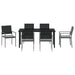 Set de masă pentru grădină 7 pcs Negru și Gri Deschis Ratan PE - WALTI WALTI
