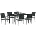 Set de masă pentru grădină 7 pcs Negru și Gri Deschis Ratan PE - WALTI WALTI