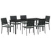 Set de masă pentru grădină 7 pcs Negru și Gri Deschis Ratan PE - WALTI WALTI
