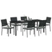 Set de masă pentru grădină 7 pcs Negru și Gri Deschis Ratan PE - WALTI WALTI