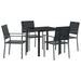 Set de masă pentru grădină 5 pcs Negru Ratan PE - WALTI WALTI