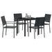 Set de masă pentru grădină 5 pcs Negru Ratan PE - WALTI WALTI