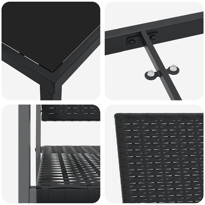 Set de masă pentru grădină 5 pcs Negru Ratan PE - WALTI WALTI
