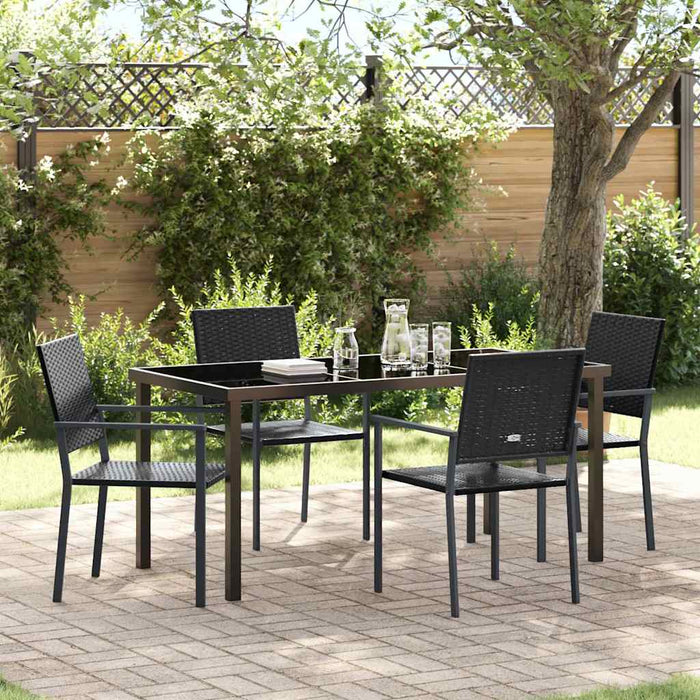 Set de masă pentru grădină 5 pcs Negru Ratan PE - WALTI WALTI