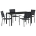 Set de masă pentru grădină 5 pcs Negru Ratan PE - WALTI WALTI