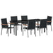 Set de masă pentru grădină 7 pcs Negru Oțel acoperit cu pulbere - WALTI WALTI