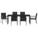 Set de masă pentru grădină 7 pcs Negru Oțel acoperit cu pulbere - WALTI WALTI