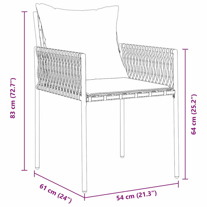 Set de masă pentru grădină 3 pcs Maro Rattan poli - WALTI WALTI