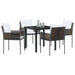 Set de masă pentru grădină 5 pcs Maro Rattan poli - WALTI WALTI