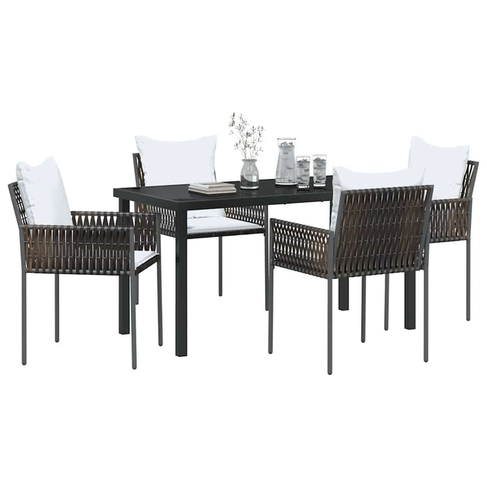 Set de masă pentru grădină 5 pcs Maro Rattan poli - WALTI WALTI