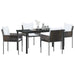 Set de masă pentru grădină 5 pcs Maro și negru Ratan PE - WALTI WALTI
