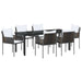 Set de masă pentru grădină 7 pcs Maro și negru Ratan PE - WALTI WALTI