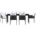 Set de masă pentru grădină 7 pcs Maro și negru Ratan PE - WALTI WALTI