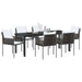 Set de masă pentru grădină 7 pcs Maro și negru Ratan PE - WALTI WALTI
