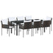 Set de masă pentru grădină 9 pcs Maro și negru Ratan PE - WALTI WALTI