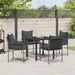 Set de masă pentru grădină 5 pcs Negru Rattan poli - WALTI WALTI