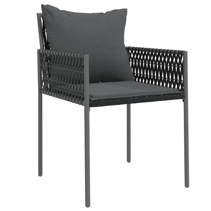 Set de masă pentru grădină 5 pcs Negru Rattan poli - WALTI WALTI