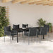 Set de masă pentru grădină 7 pcs Negru și Gri Ratan PE - WALTI WALTI