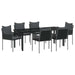 Set de masă pentru grădină 7 pcs Negru și Gri Ratan PE - WALTI WALTI