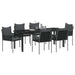 Set de masă pentru grădină 7 pcs Negru și Gri Ratan PE - WALTI WALTI