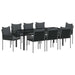 Set de masă pentru grădină 9 pcs Negru și Gri Ratan PE - WALTI WALTI
