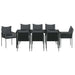 Set de masă pentru grădină 9 pcs Negru și Gri Ratan PE - WALTI WALTI