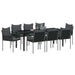Set de masă pentru grădină 9 pcs Negru și Gri Ratan PE - WALTI WALTI