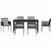 Set de masă pentru grădină 7 pcs Negru Ratan PE - WALTI WALTI