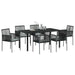 Set de masă pentru grădină 7 pcs Negru Ratan PE - WALTI WALTI