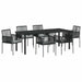 Set de masă pentru grădină 7 pcs Negru Ratan PE - WALTI WALTI